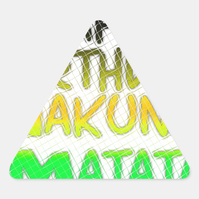 Cute Happy Birthday Hakuna Matata eco Inspirationa Triangle Sticker (Front)