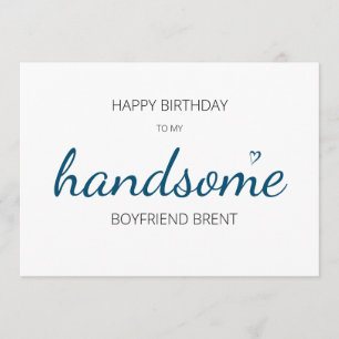 cute happy birthday handsome boyfriend heart navy invitation
