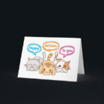 Cute Happy Birthday Kittens Funny Cat Lover Card<br><div class="desc">Happy birthday. Funny,  humourous and sometimes sarcastic birthday cards for your family and friends. Get this fun card for your special someone. Visit our store for more cool birthday cards.</div>