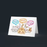 Cute Happy Birthday Kittens Funny Cat Lover Card<br><div class="desc">Happy birthday. Funny,  humourous and sometimes sarcastic birthday cards for your family and friends. Get this fun card for your special someone. Visit our store for more cool birthday cards.</div>