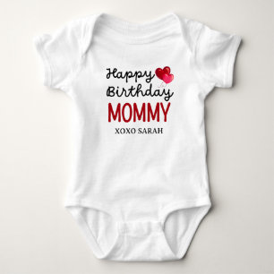 Cute Happy Birthday Mommy Baby Bodysuit