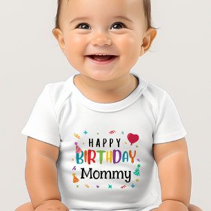 Cute Happy Birthday Mummy Baby Bodysuit