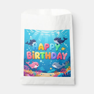 Cute Happy Birthday nautical dolphin Favour Bags