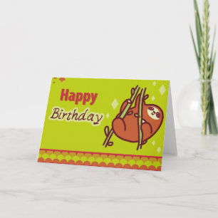 Cute Happy Birthday Sloth Card