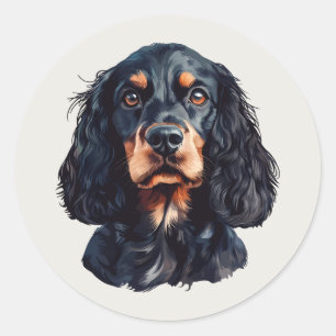 Cute Happy Black Cocker Spaniel Pet Animal Classic Round Sticker