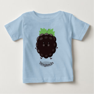 Cute happy blackberry purple cartoon illustration baby T-Shirt