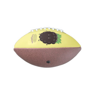 Cute happy blackberry purple cartoon illustration football