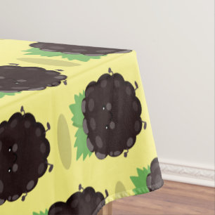 Cute happy blackberry purple cartoon illustration tablecloth