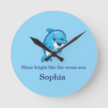 Cute Happy Blue Dolphin Cartoon Sea Creature