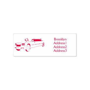 Cute happy blue Limousine cartoon car Self-inking Stamp