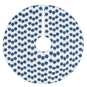 Cute happy blueberries purple cartoon illustration brushed polyester tree skirt