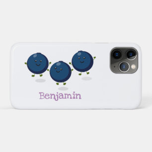Cute happy blueberries purple cartoon illustration Case-Mate iPhone case