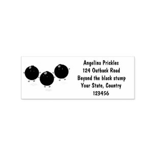 Cute happy blueberries purple cartoon illustration rubber stamp