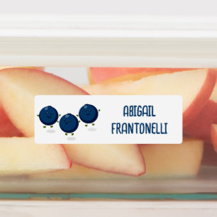 Cute happy blueberries purple cartoon personalised