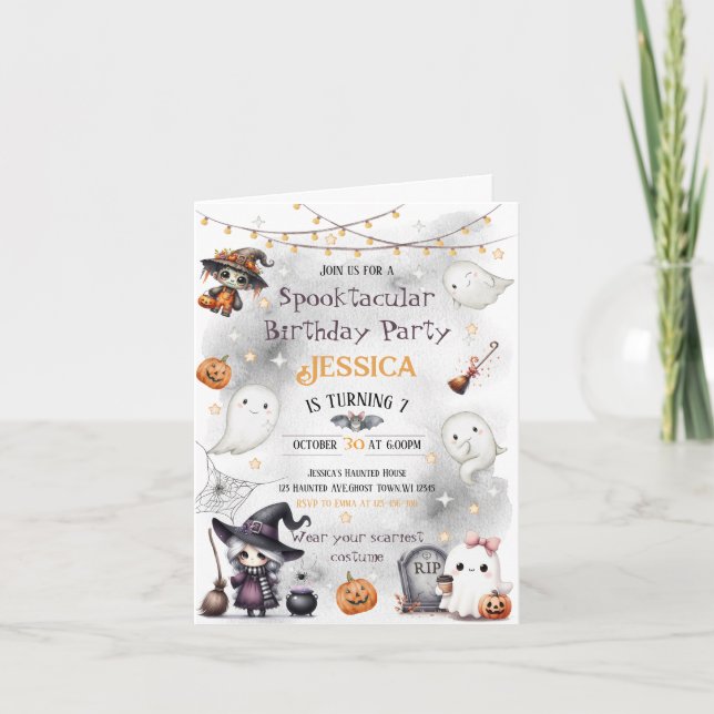 Cute Happy Boo Ghost Halloween Invitation (Front)