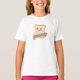 Cute Happy Bread Drawing Art T-Shirt