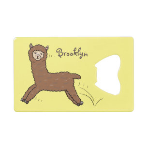 Cute happy brown alpaca cartoon