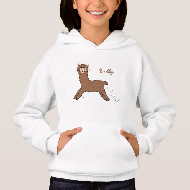 Cute happy brown alpaca cartoon (Front)
