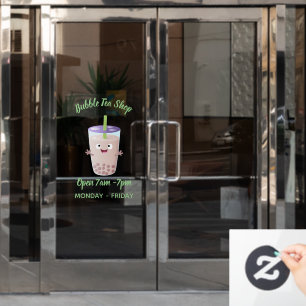 Cute happy bubble tea boba cartoon character