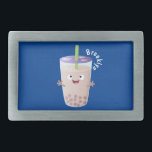 Cute happy bubble tea boba cartoon character belt buckle<br><div class="desc">Bubble tea boba with personality! This cute,  happy character is created in cartoon style.</div>