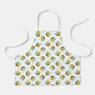 Cute happy bumble bee pattern white apron