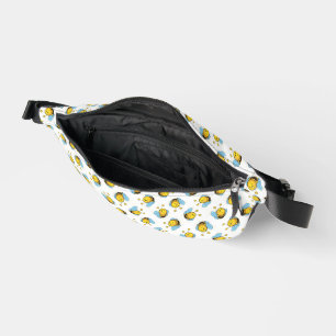 Cute happy bumble bee pattern white bum bags