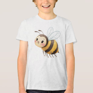 Cute Happy Bumblebee Illustration Tri-Blend Shirt
