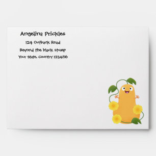Cute happy butternut pumpkin gourd cartoon envelope