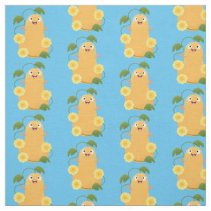 Cute happy butternut pumpkin gourd cartoon fabric
