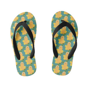 Cute happy butternut pumpkin gourd cartoon kid's jandals
