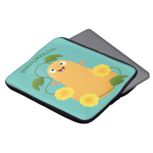 Cute happy butternut pumpkin gourd cartoon laptop sleeve