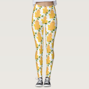 Cute happy butternut pumpkin gourd cartoon leggings