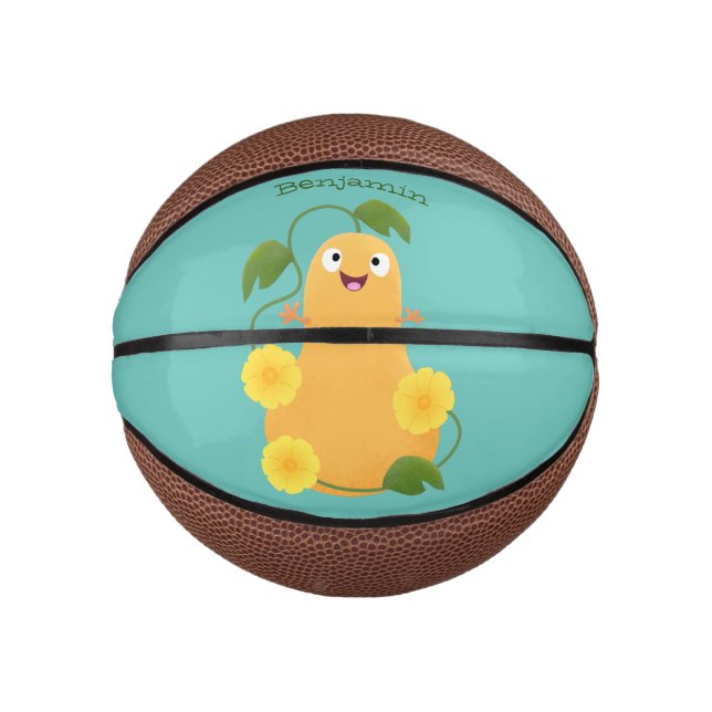 Cute happy butternut pumpkin gourd cartoon mini basketball (Front)