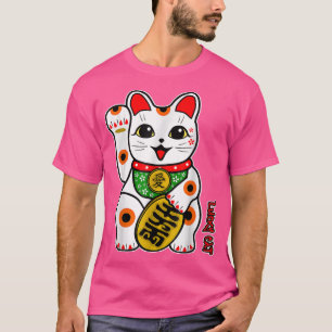 Cute Happy Calico White Lucky Cat Maneki-Neko Righ T-Shirt