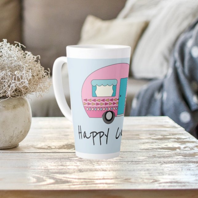 Cute Happy Camper Pink RV   Latte Mug (Creator Uploaded)
