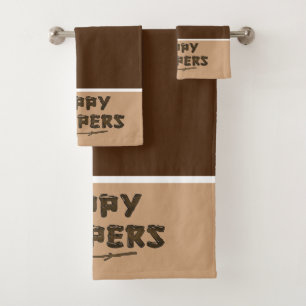 Cute Happy Campers words Bath Towel Set