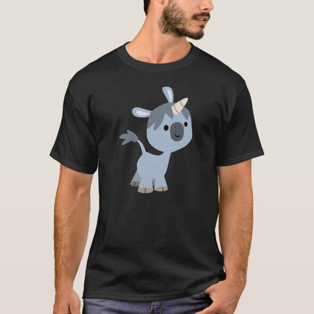 Cute Happy Cartoon Baby Unicorn T-Shirt (Front)
