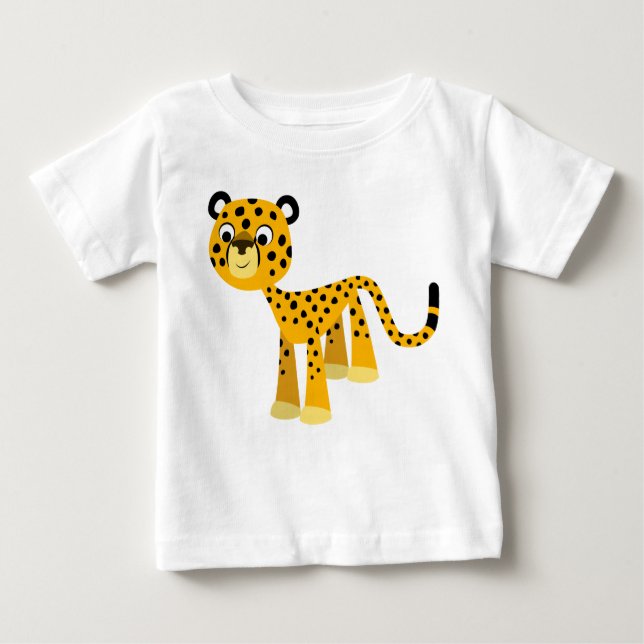 Cute Happy Cartoon Cheetah Baby T-Shirt (Front)