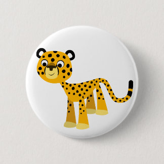 Cute Happy Cartoon Cheetah Button Badge