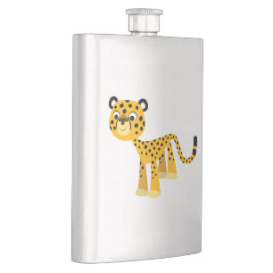 Cute Happy Cartoon Cheetah Classic Flask