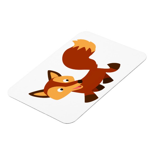 Cute Happy Cartoon Fox Flexible Magnet (Left Side)