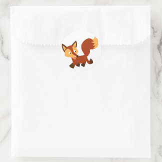 Cute Happy Cartoon Fox Sticker