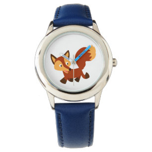 Cute Happy Cartoon Fox Watch