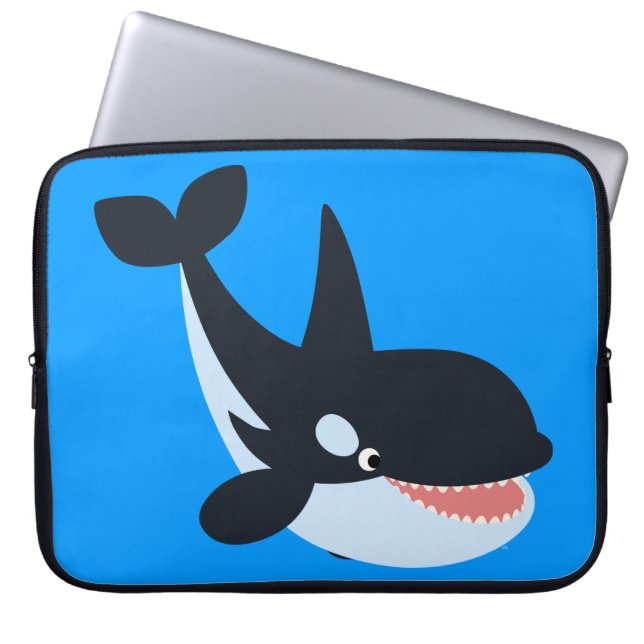 Cute Happy Cartoon Killer Whale Laptop Sleeve (Front)