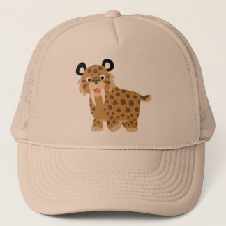 Cute Happy Cartoon Smilodon Hat