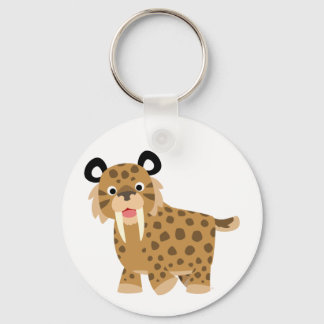 Cute Happy Cartoon Smilodon Keychain