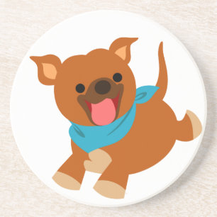 Cute Happy Cartoon Staffie Coaster