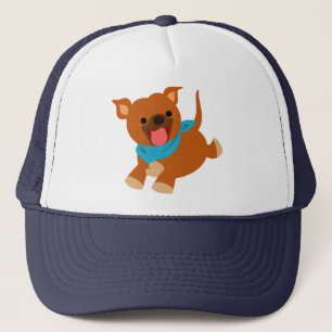 Cute Happy Cartoon Staffie Hat
