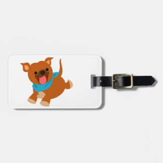 Cute Happy Cartoon Staffie Luggage Tag