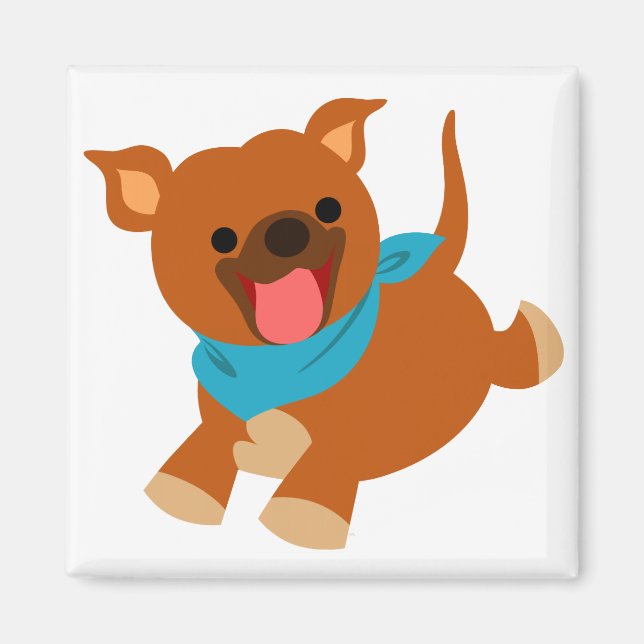 Cute Happy Cartoon Staffie Magnet (Front)